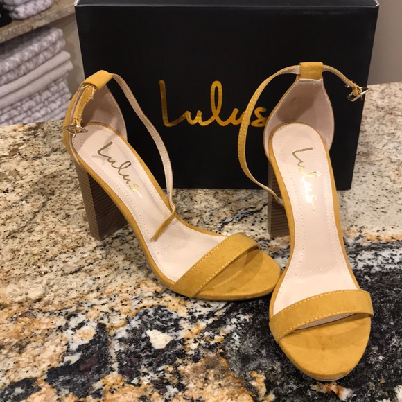 mustard ankle strap heels